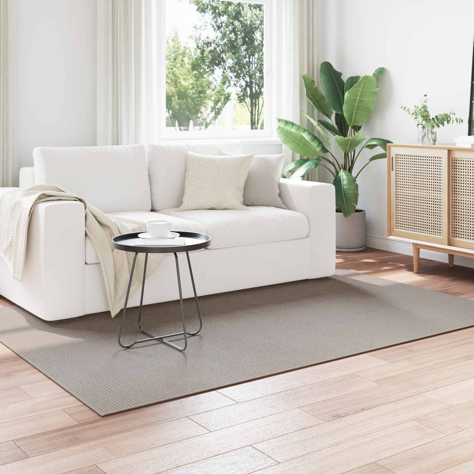 vidaXL Χαλί εσωτερικού χώρου LUGO Κρέμα και Ταπεί 120 x 170 cm