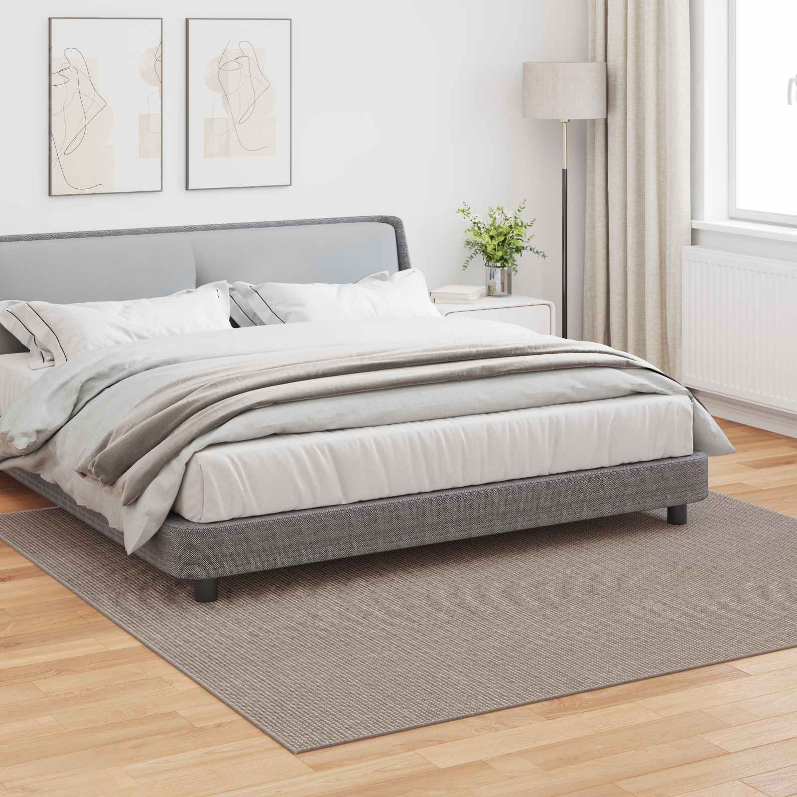 vidaXL Χαλί εσωτερικού χώρου LUGO Κρέμα και Ταπεί 240 x 240 cm - Image 3
