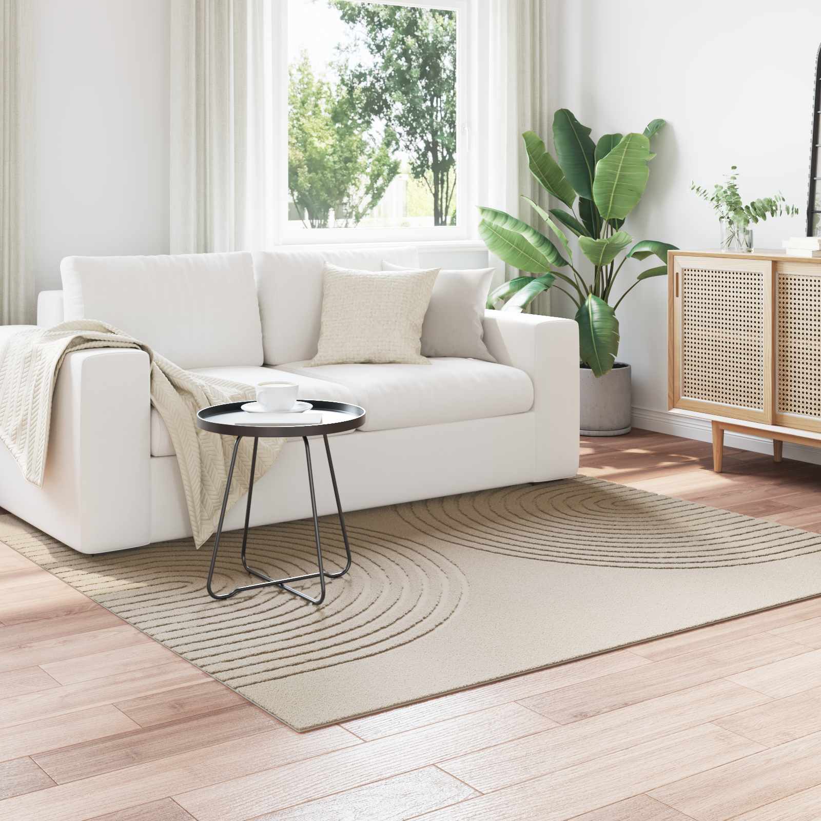 vidaXL Χαλί εσωτερικού χώρου GALATI Μπεζ 200 x 200 cm Πολυεστέρας