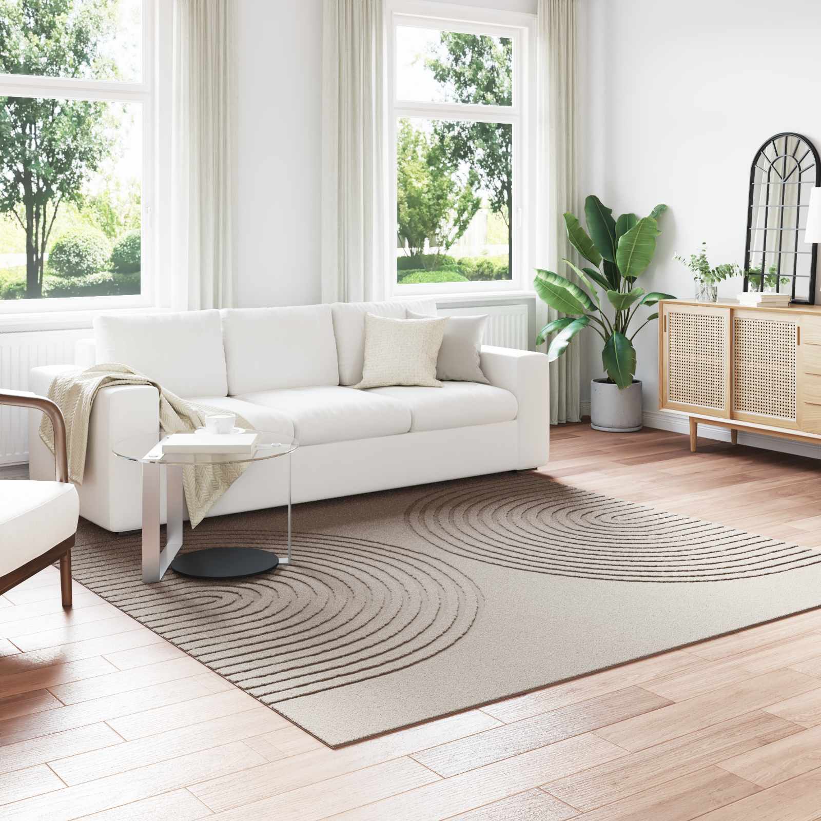 vidaXL Χαλί εσωτερικού χώρου GALATI Μπεζ 240 x 240 cm Πολυεστέρας