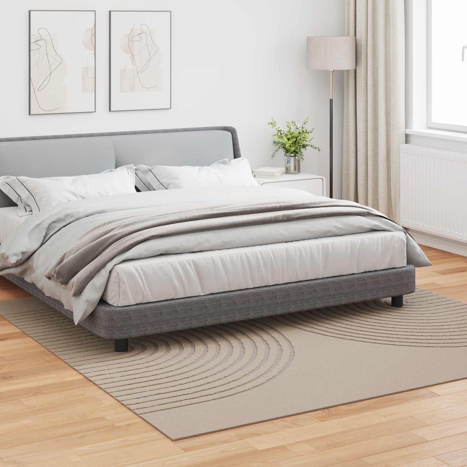 vidaXL Χαλί εσωτερικού χώρου GALATI Μπεζ 240 x 240 cm Πολυεστέρας - Image 3