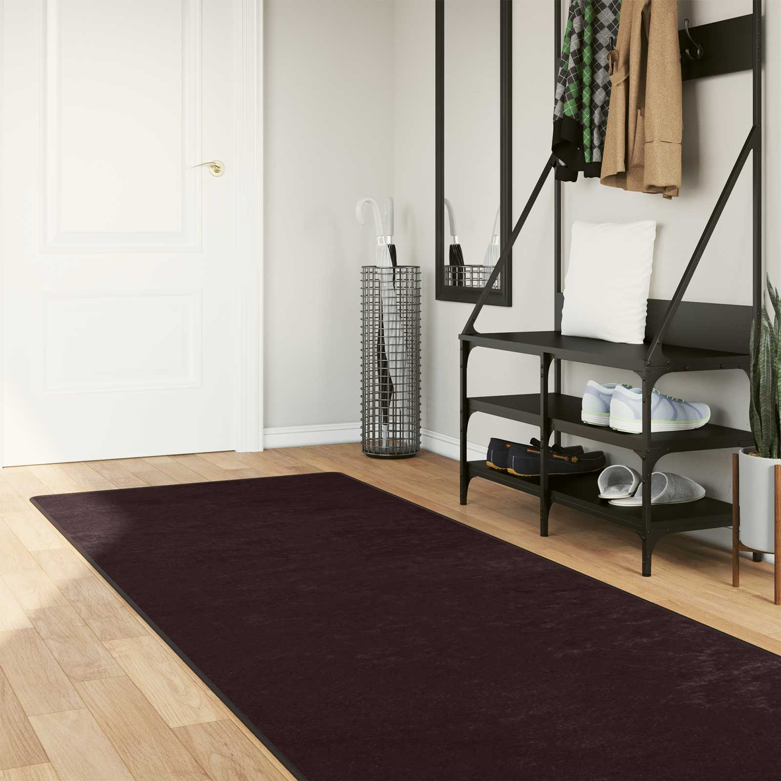 vidaXL Χαλί Runner MARSA Ανθρακί 100 x 250 cm Πολυέστερ και PVC