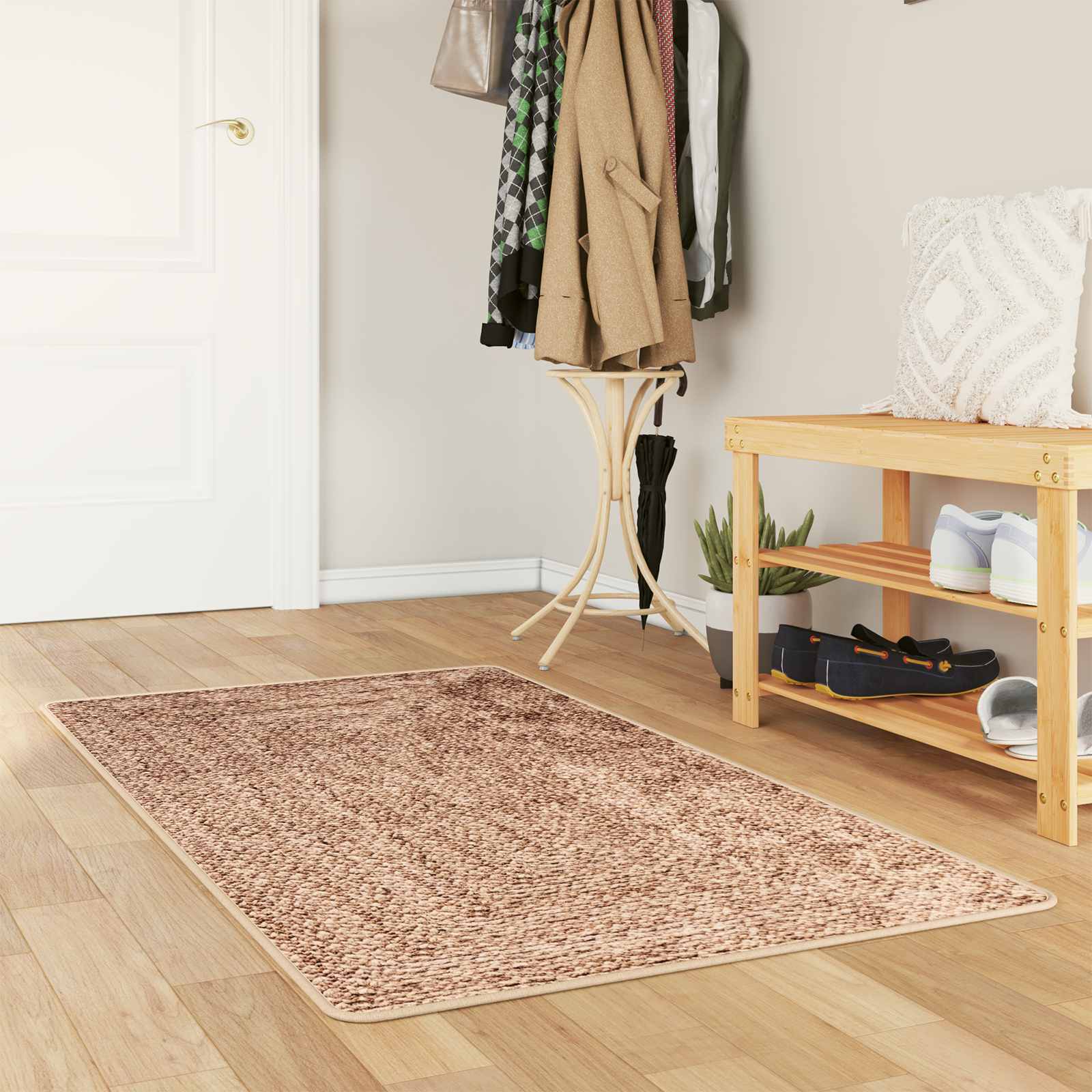 vidaXL Χαλί Runner MARSA Καφέ 80 x 150 cm Πολυέστερ και PVC