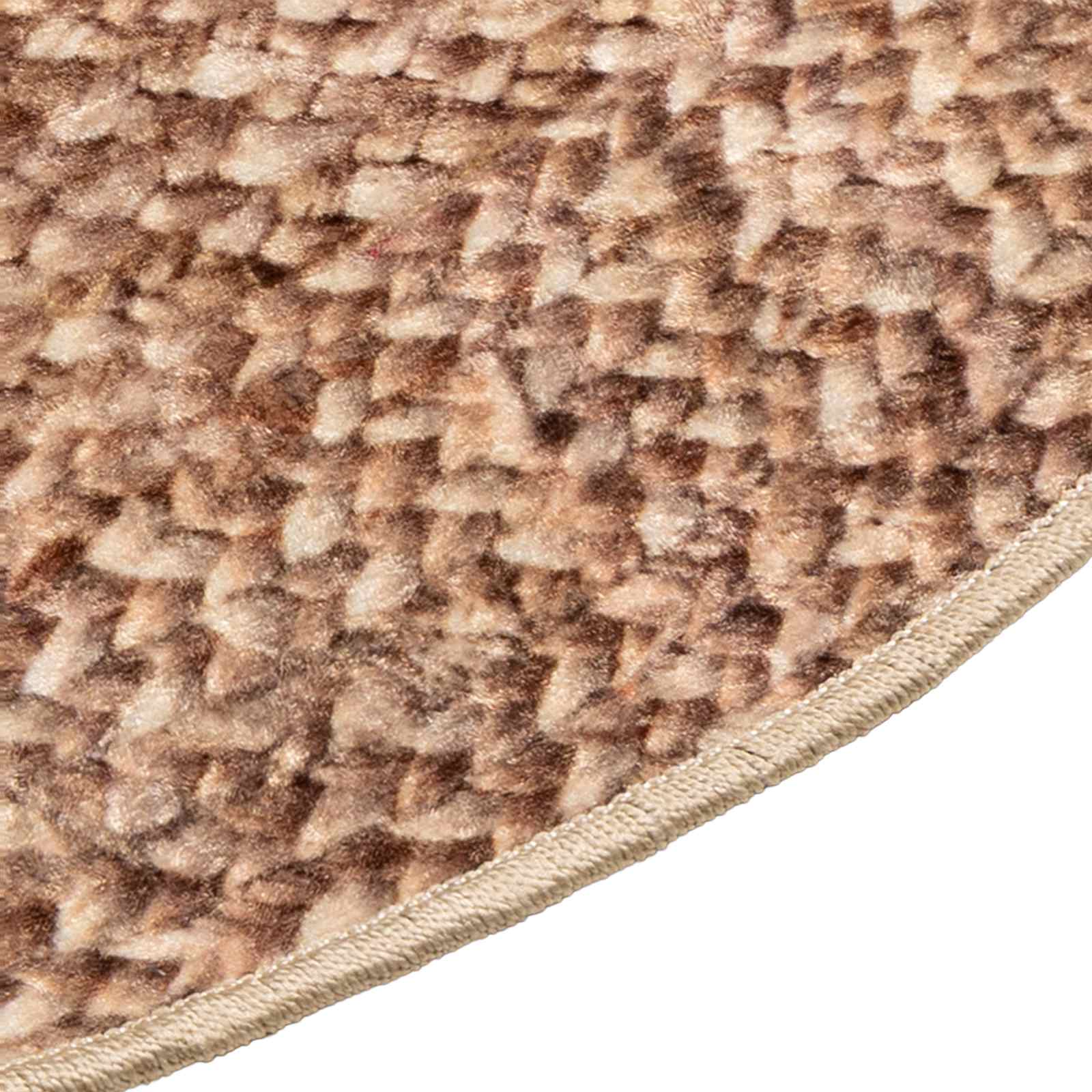 vidaXL Χαλί Runner MARSA Καφέ 120 x 120 cm Πολυέστερ και PVC - Image 3