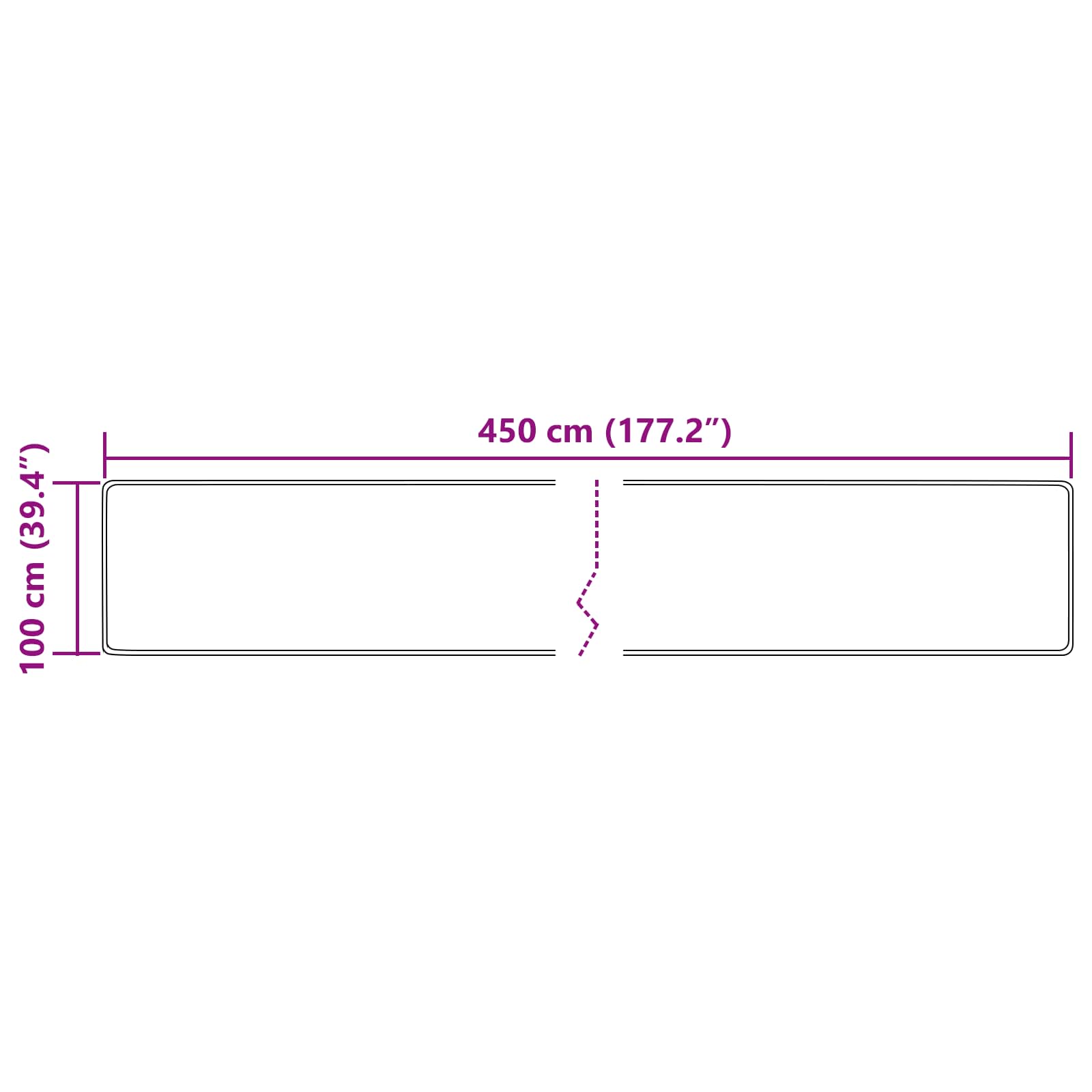 vidaXL Χαλί Runner MARSA Πολύχρωμο 100 x 450 εκ. Πολυέστερ και PVC - Image 7