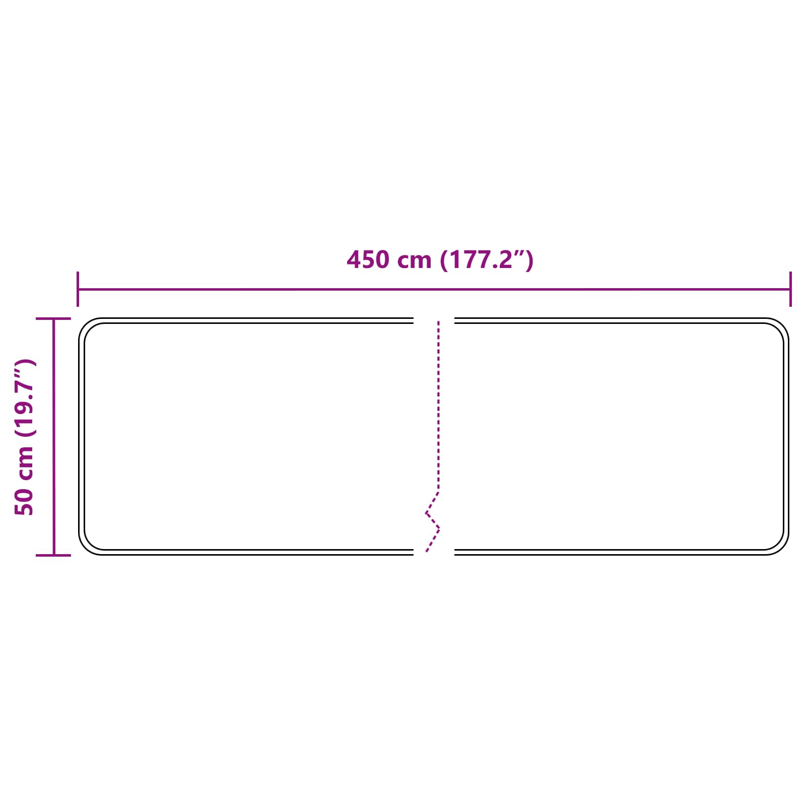 vidaXL Χαλί Runner MARSA Μαύρο 50 x 450 εκ. Πολυέστερ και PVC - Image 7
