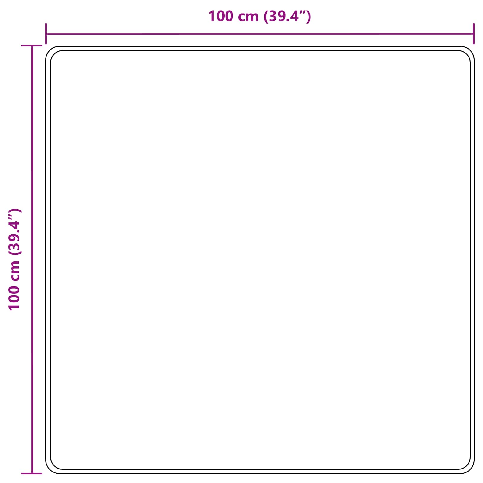 vidaXL Χαλί Runner MARSA Μαύρο 100 x 100 cm Πολυέστερ και PVC - Image 7