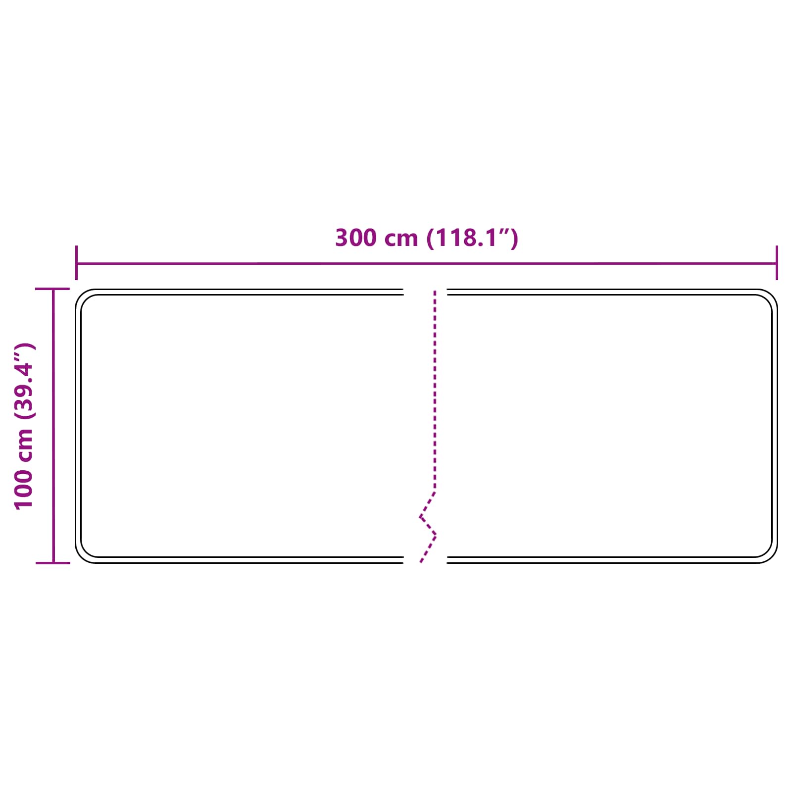 vidaXL Χαλί Runner MARSA Μαύρο 100 x 300 cm Πολυέστερ και PVC - Image 7