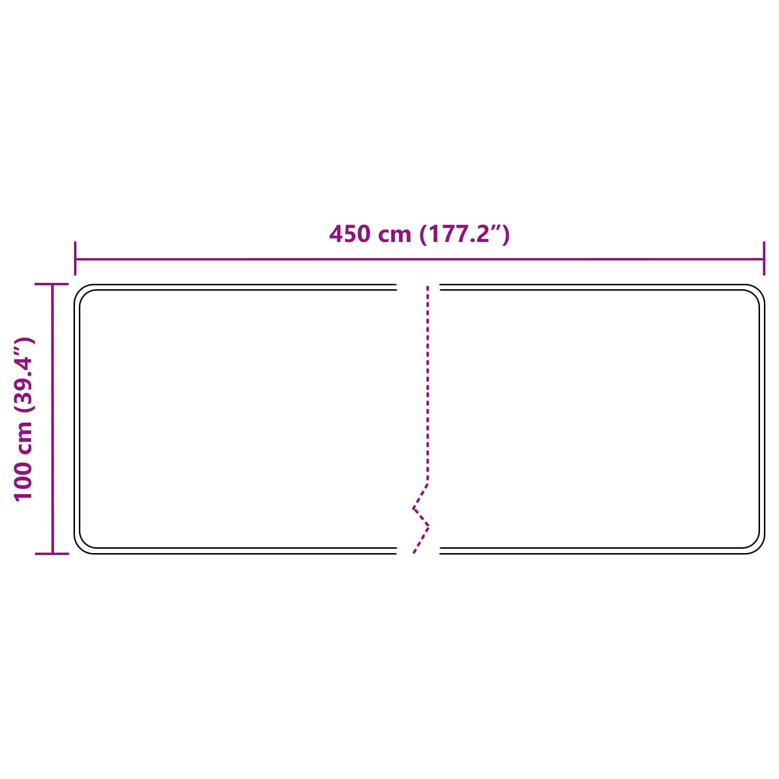 vidaXL Χαλί Runner MARSA Μαύρο 100 x 450 εκ. Πολυέστερ και PVC - Image 7