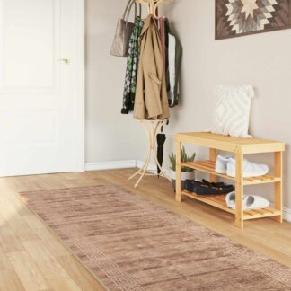 vidaXL Χαλί Runner MARSA Μπεζ και χρυσό 80 x 250 cm Πολυέστερ και PVC