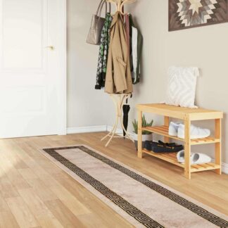 vidaXL Χαλί Runner MARSA Μπεζ και Μαύρο 50 x 250 εκ. Πολυέστερ και PVC