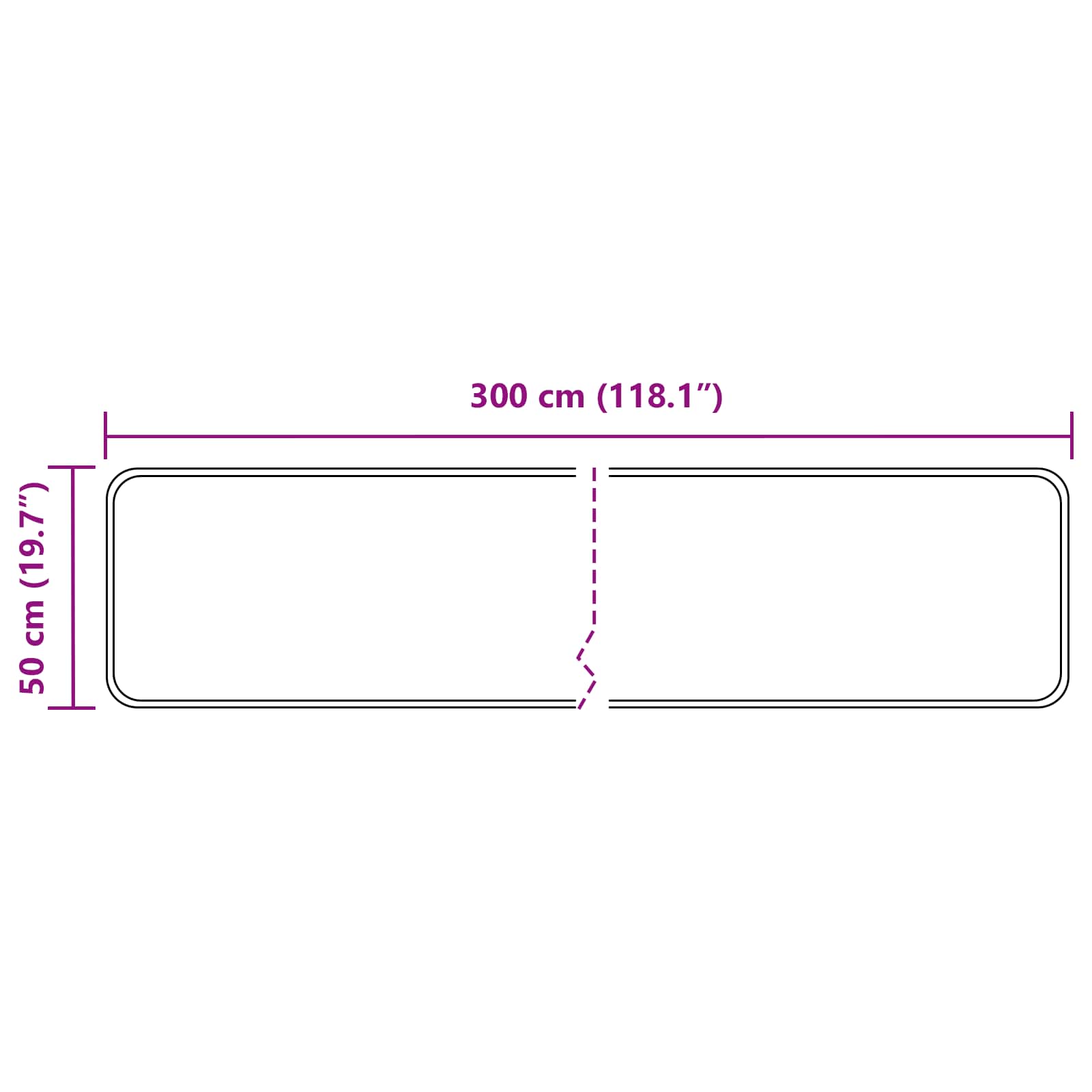 vidaXL Χαλί Runner MARSA Μπεζ και Μαύρο 50 x 300 εκ Πολυέστερ και PVC - Image 7