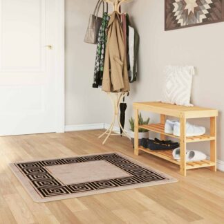 vidaXL Χαλί Runner MARSA Μπεζ και Μαύρο 100 x 100 cm Πολυέστερ και PVC