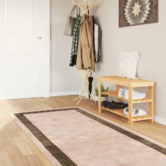 vidaXL Χαλί Runner MARSA Μπεζ και Μαύρο 100 x 250 cm Πολυέστερ και PVC