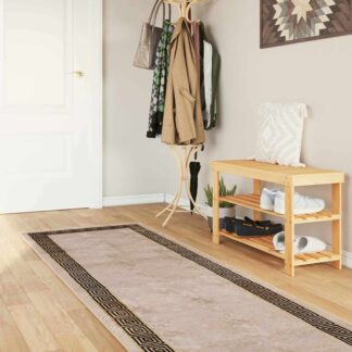 vidaXL Χαλί Runner MARSA Μπεζ και Μαύρο 100 x 400 cm Πολυέστερ και PVC