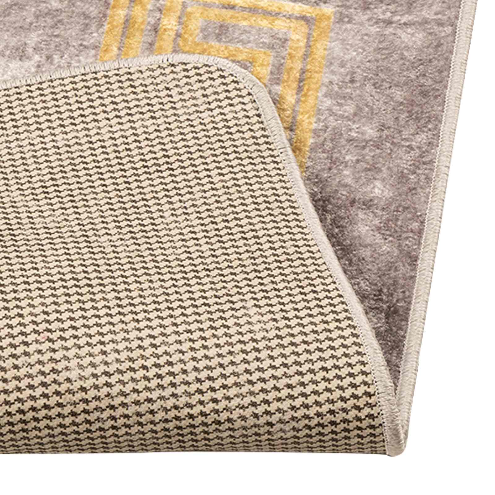 vidaXL Χαλί Runner MARSA Γκρι και Χρυσό 80 x 250 cm Πολυέστερ και PVC - Image 4