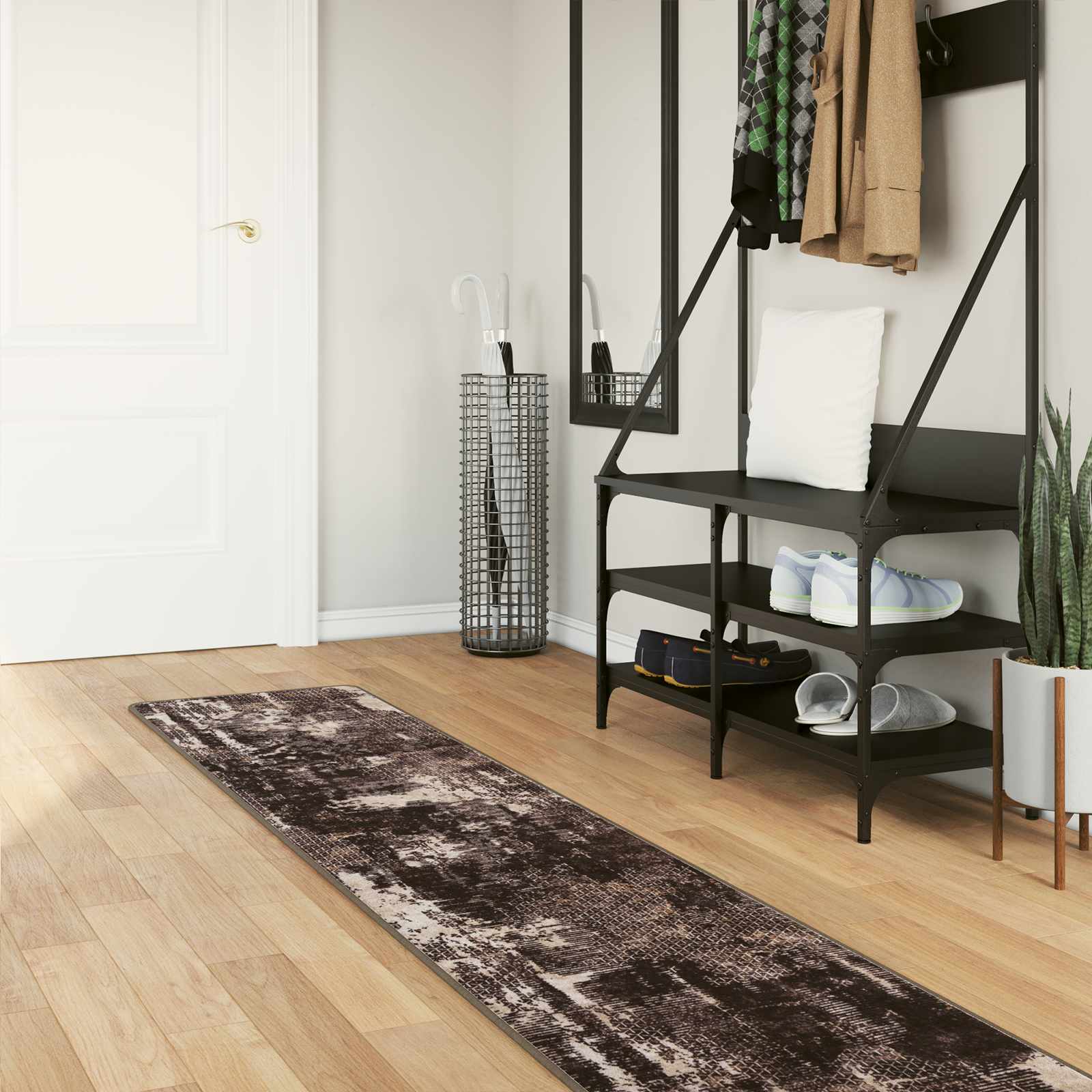 vidaXL Χαλί Runner MARSA Μαύρο και Λευκό 50 x 400 εκ.