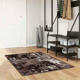 vidaXL Χαλί Runner MARSA Μαύρο και Λευκό 80 x 200 cm Πολυέστερ και PVC