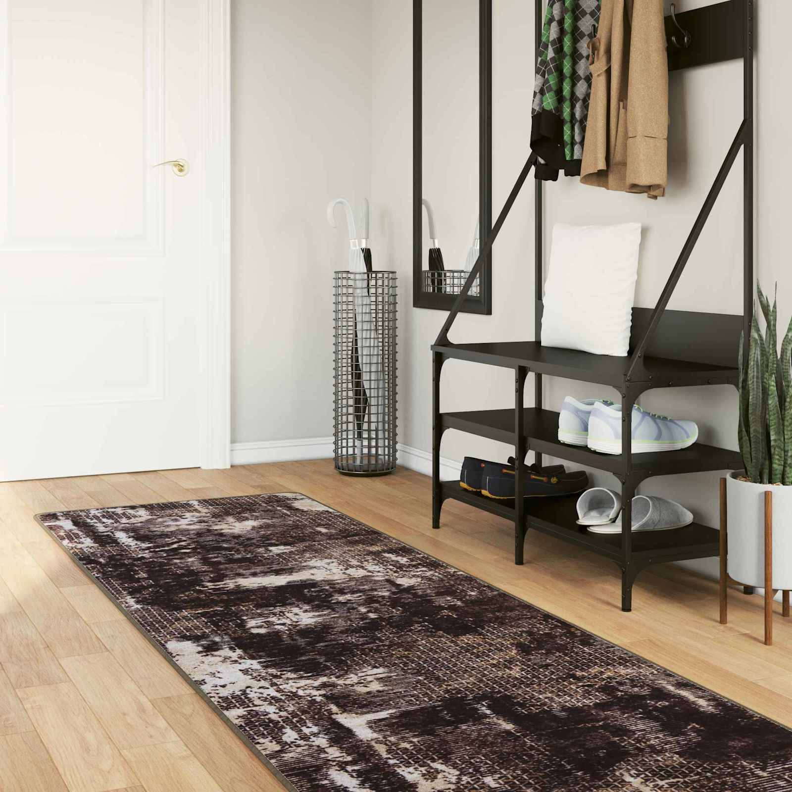 vidaXL Χαλί Runner MARSA Μαύρο και Λευκό 100 x 450 εκ.