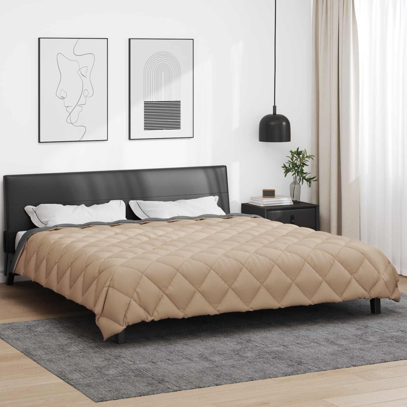 vidaXL Χειμερινό Παπλωματοθήκη 220 x 240 cm 450 gsm Ανθρακί και Taupe - Image 4