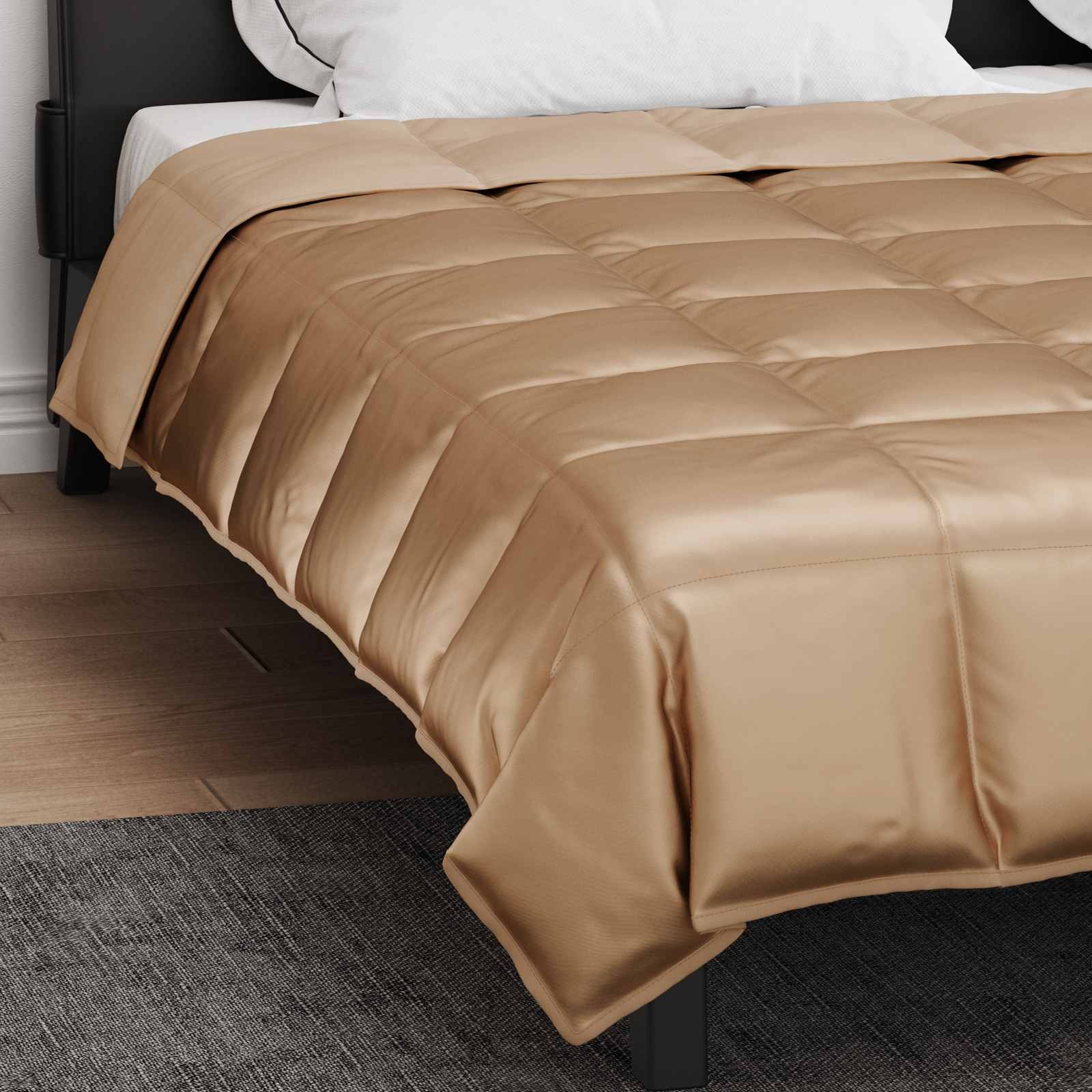 vidaXL Καλοκαιρινό Παπλωματοθήκη Χρυσό 220 x 260 cm - Image 4