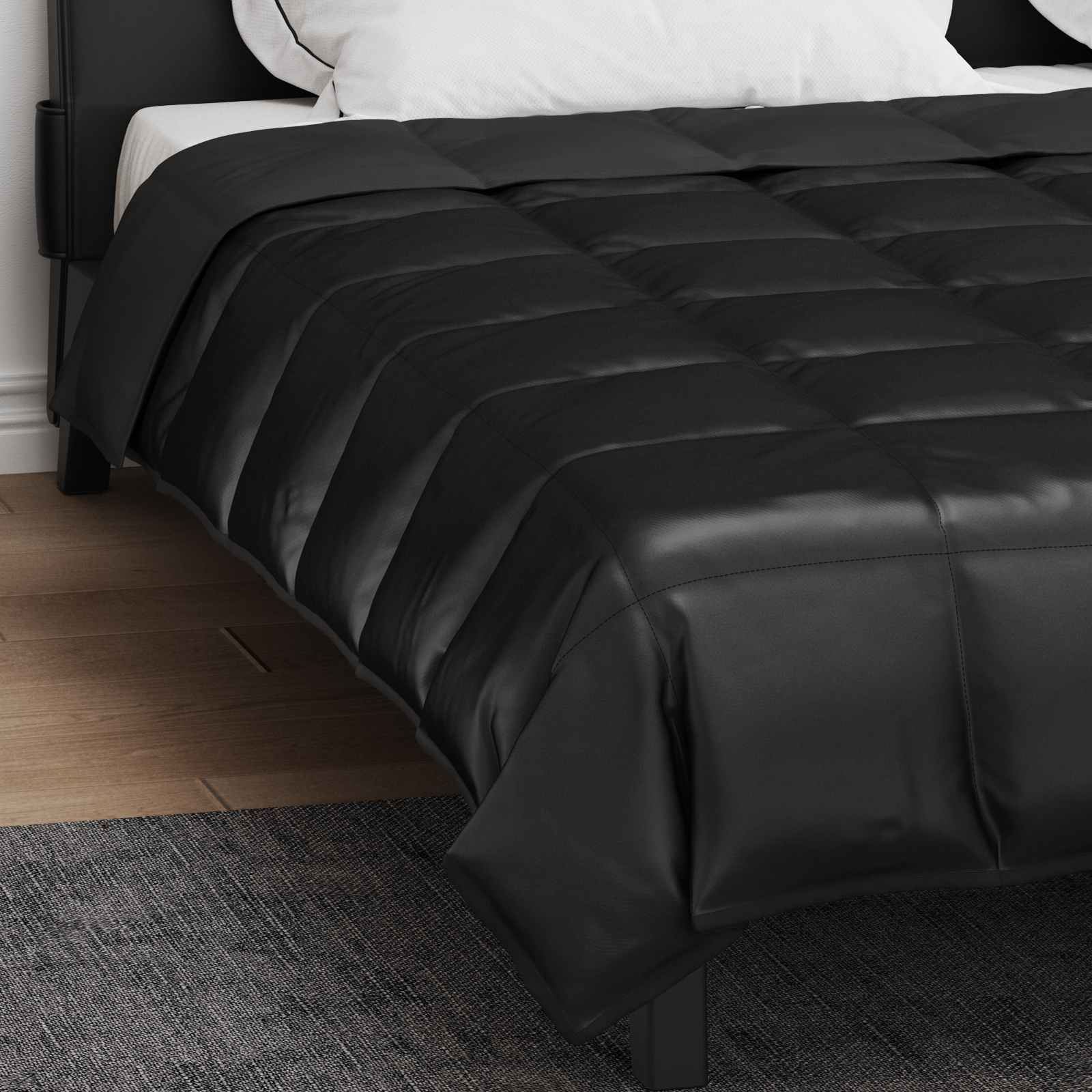 vidaXL Κουβέρτα ολόκληρου του χρόνου 220 x 240 cm 300 gsm Μαύρο - Image 4