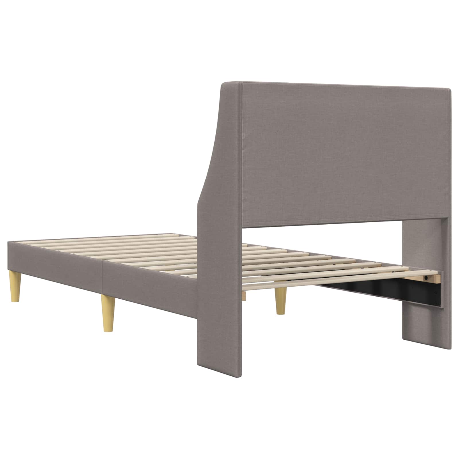 vidaXL Σκελετός Κρεβατιού Μονόχρωμο Taupe 90 x 190 cm ύφασμα - Image 6