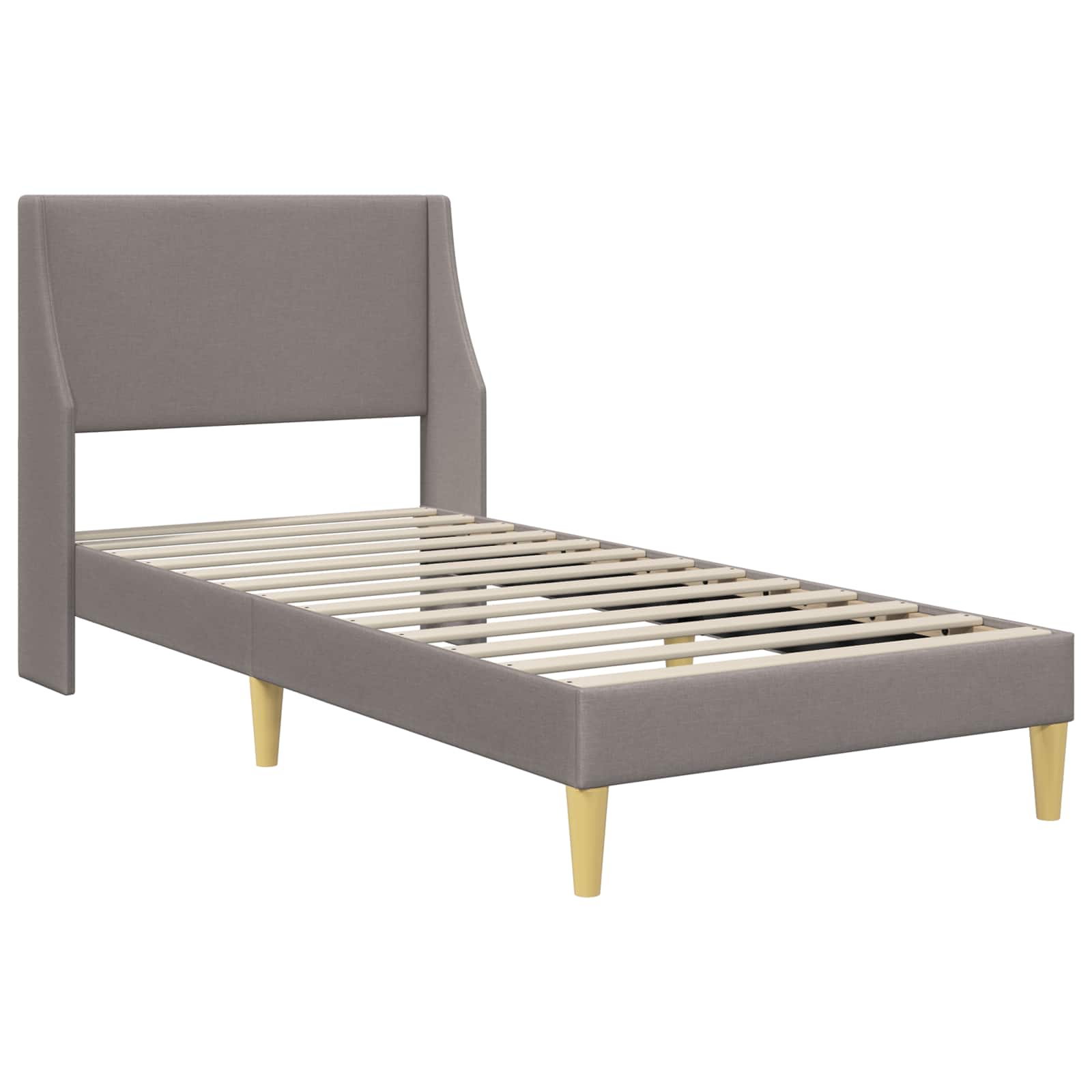 vidaXL Σκελετός Κρεβατιού Μονόχρωμο Taupe 90 x 200 cm ύφασμα - Image 3