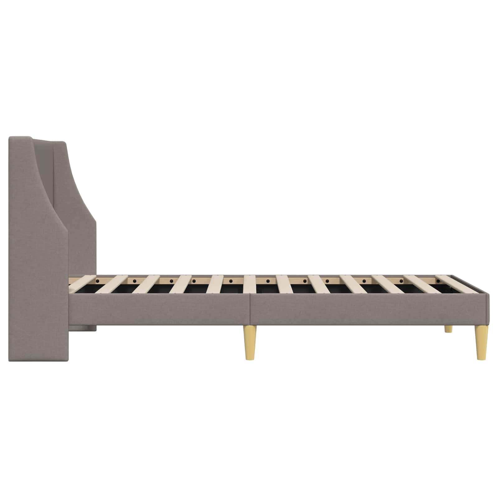 vidaXL Σκελετός Κρεβατιού Μονόχρωμο Taupe 90 x 200 cm ύφασμα - Image 5