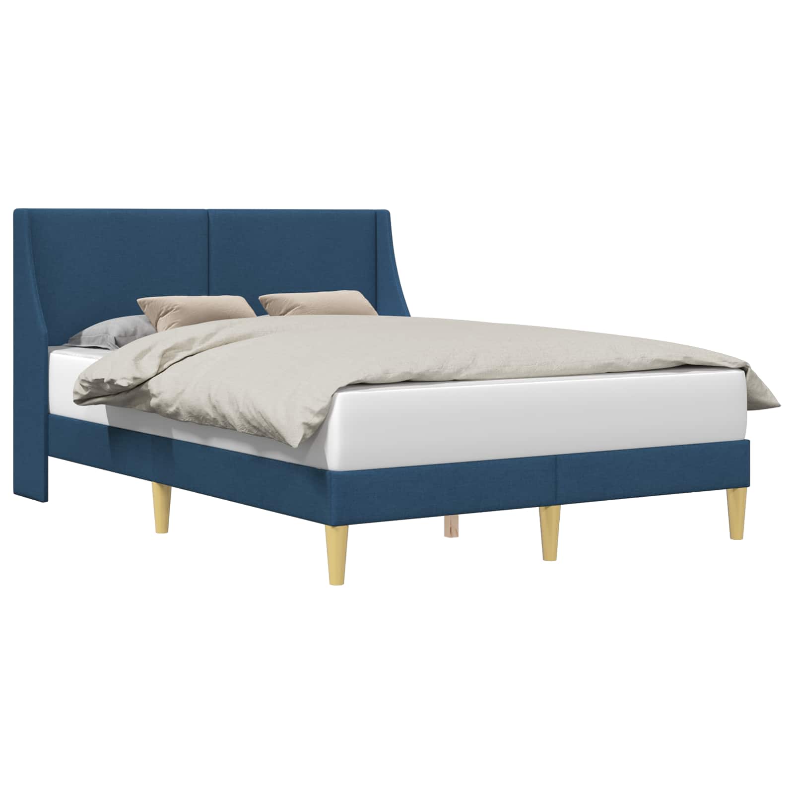vidaXL Σκελετός Κρεβατιού Μονόχρωμο Μπλε 120 x 190 cm ύφασμα - Image 2