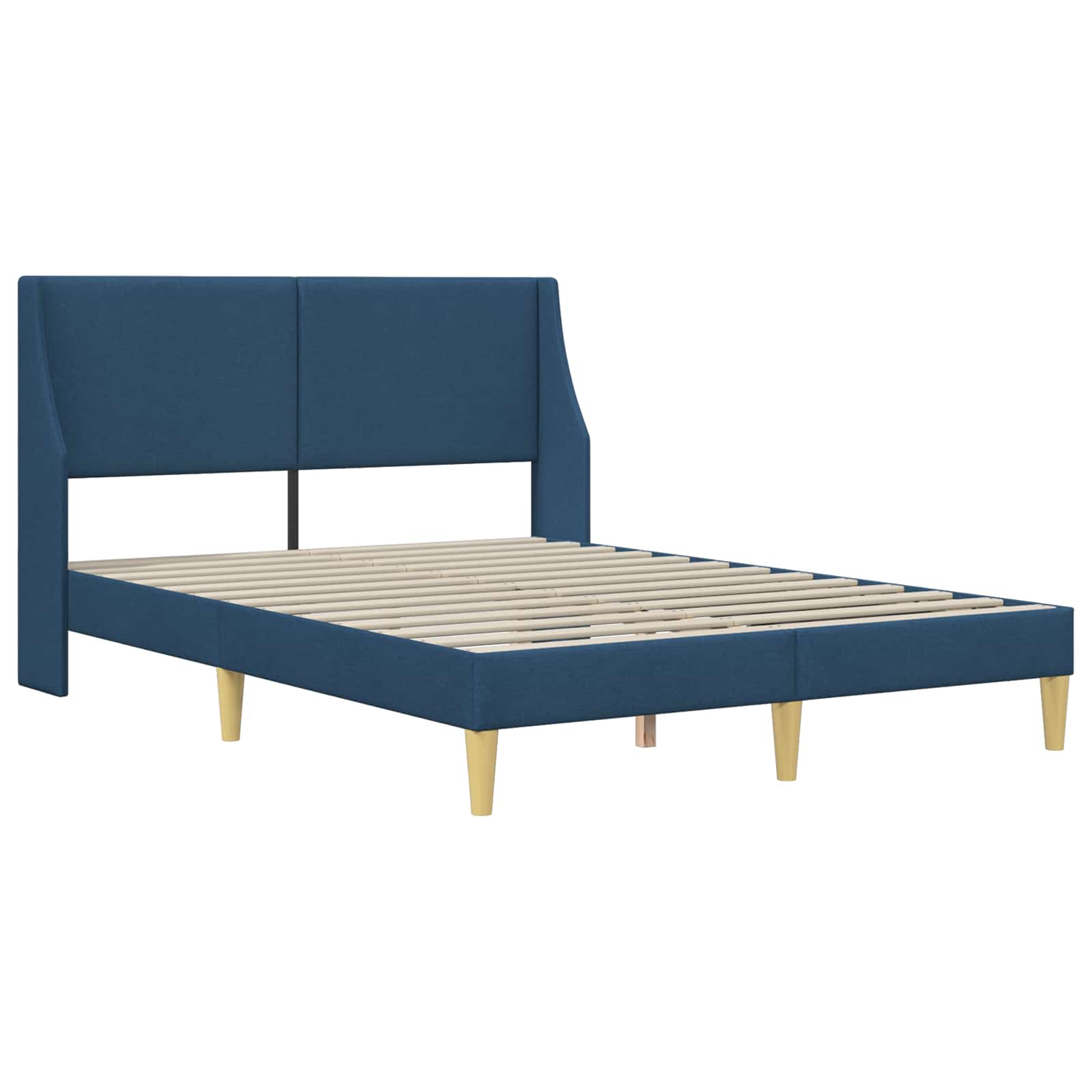 vidaXL Σκελετός Κρεβατιού Μονόχρωμο Μπλε 120 x 190 cm ύφασμα - Image 3