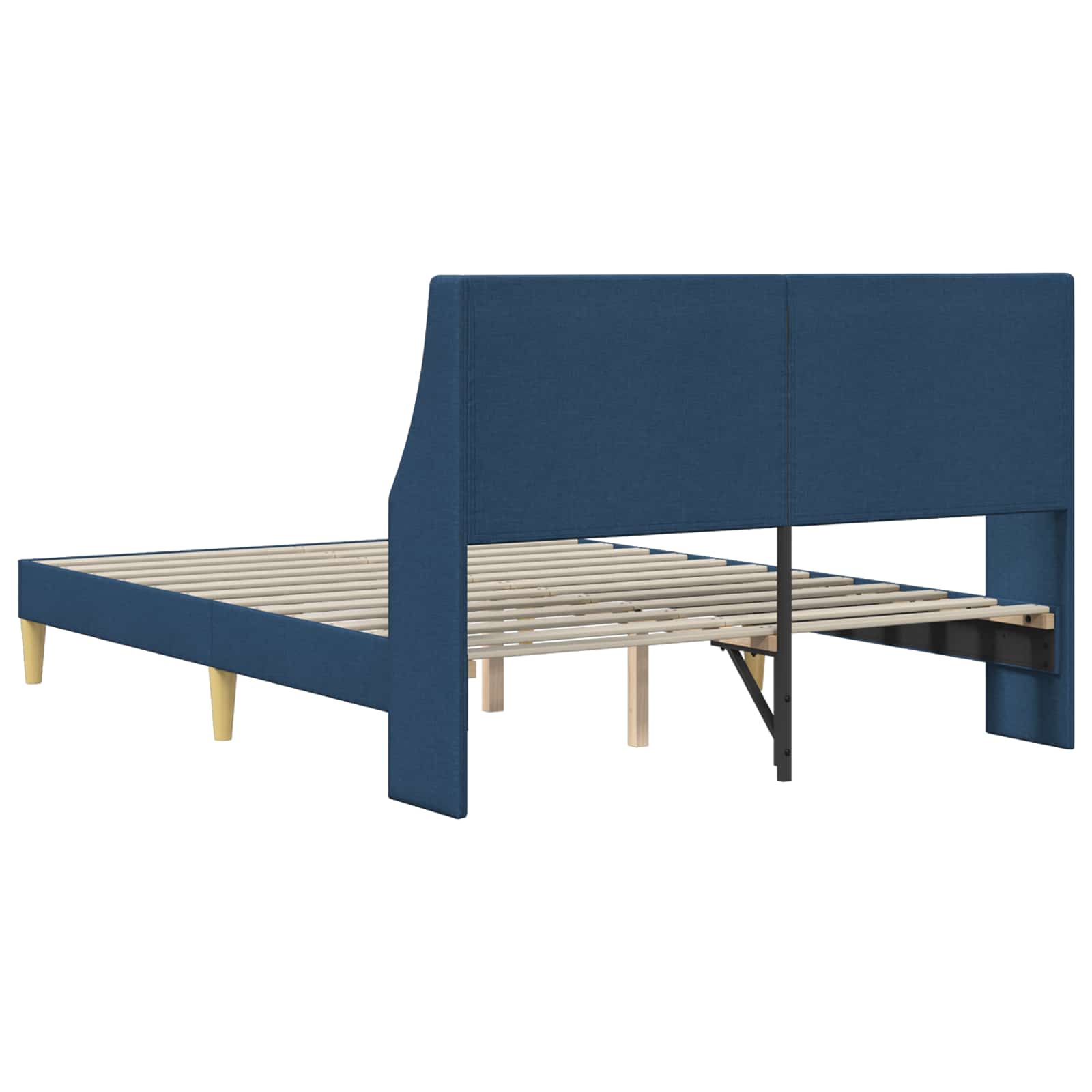 vidaXL Σκελετός Κρεβατιού Μονόχρωμο Μπλε 120 x 190 cm ύφασμα - Image 6