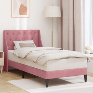 vidaXL Σκελετός Κρεβατιού με κεφαλάρι Ροζ 80 x 200 cm Βελούδο