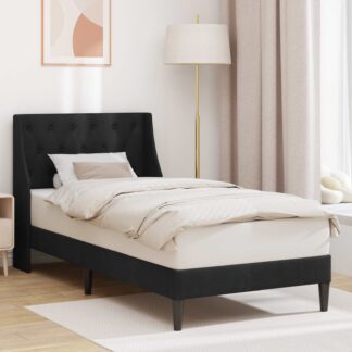 vidaXL Σκελετός Κρεβατιού με κεφαλάρι Μαύρο 80 x 200 cm Βελούδο
