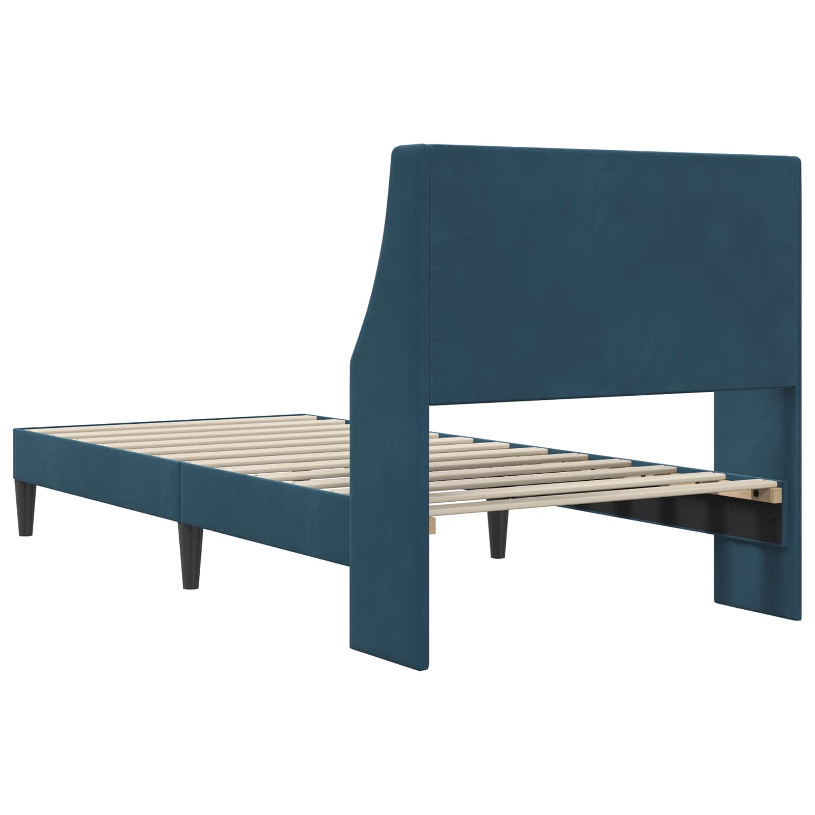 vidaXL Σκελετός Κρεβατιού με κεφαλάρι Μπλε 80 x 200 cm Βελούδο - Image 6
