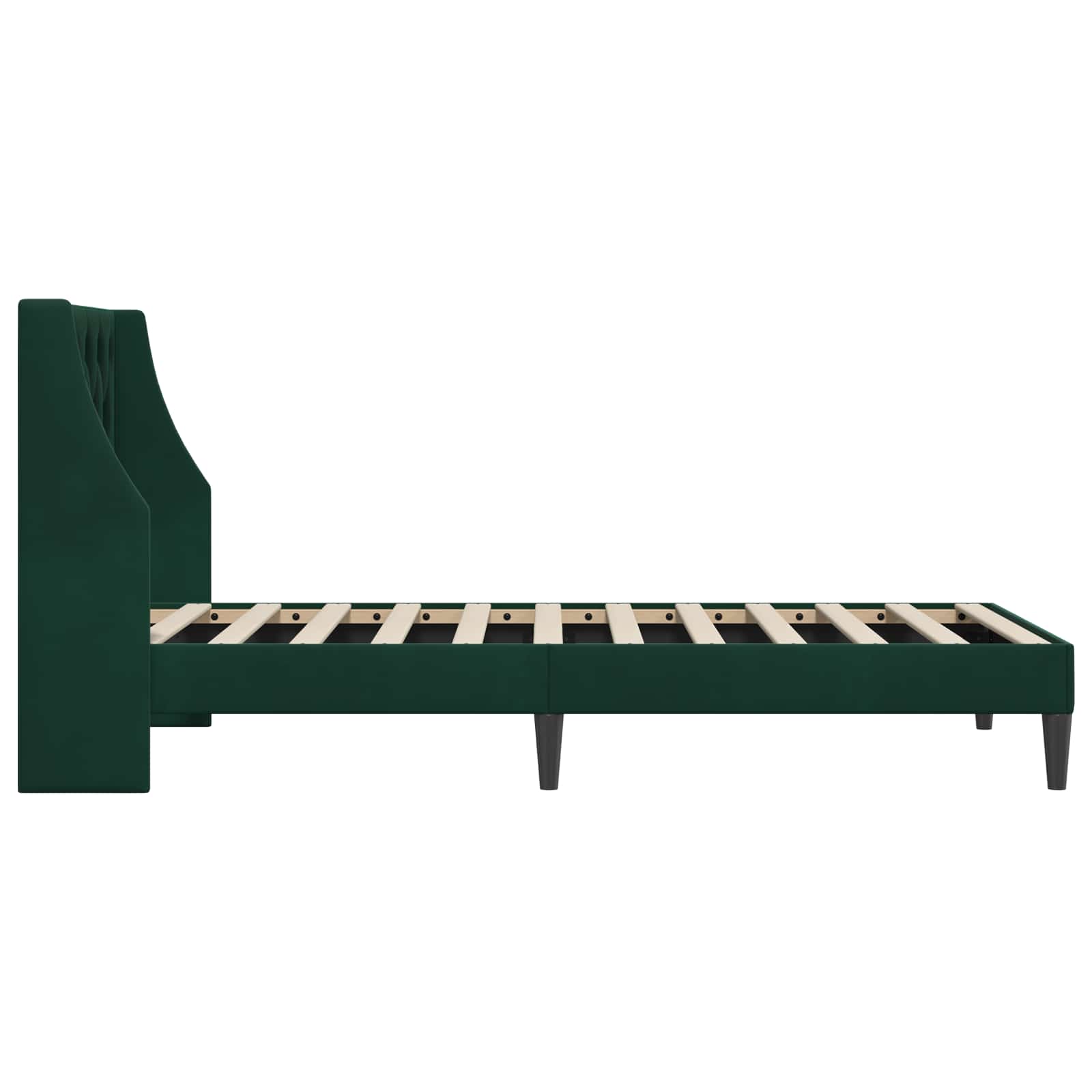 vidaXL Σκελετός Κρεβατιού Σκούρο Πράσινο 100 x 200 cm Βελούδο - Image 5