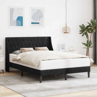 vidaXL Σκελετός Κρεβατιού με κεφαλάρι Μαύρο 120 x 190 cm Βελούδο