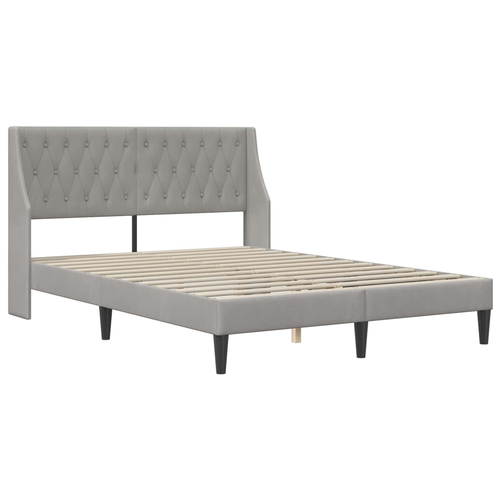 vidaXL Σκελετός Κρεβατιού Ανοιχτό γκρι 120 x 200 cm Βελούδο - Image 3