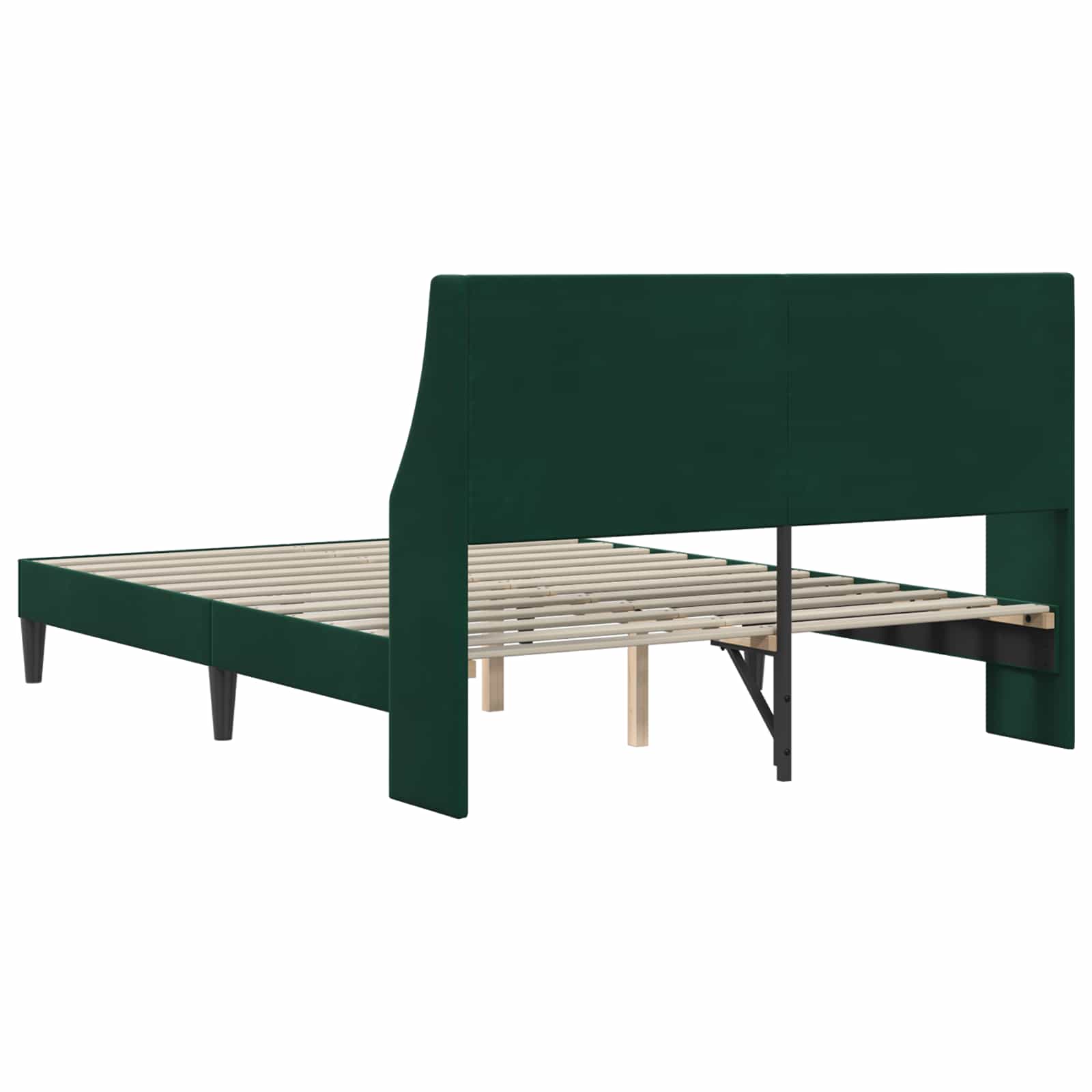 vidaXL Σκελετός Κρεβατιού Σκούρο Πράσινο 120 x 200 cm Βελούδο - Image 6