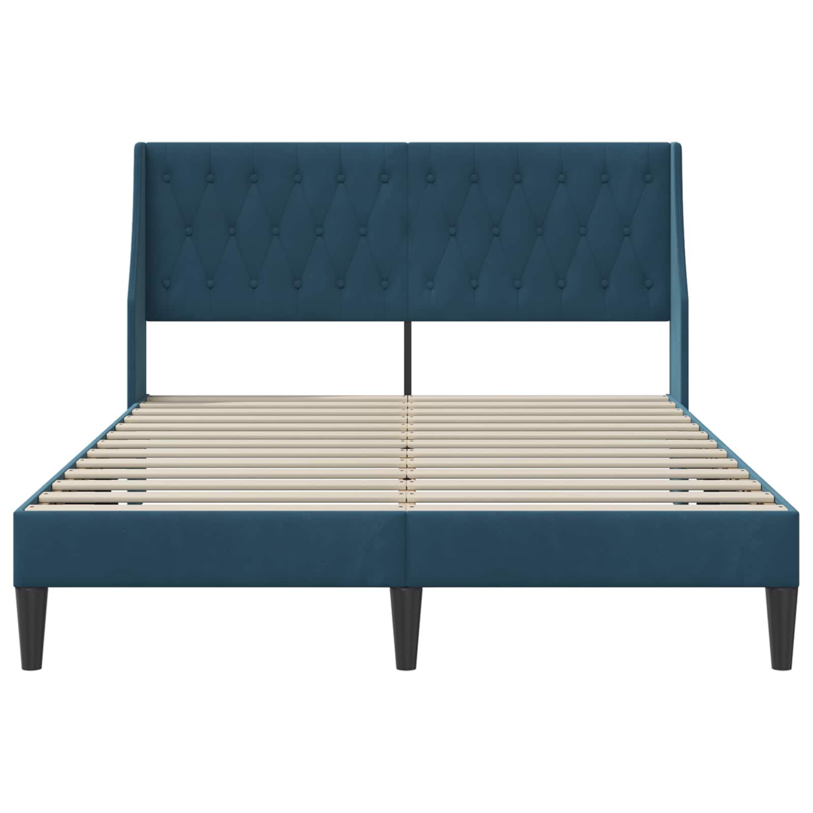 vidaXL Σκελετός Κρεβατιού με κεφαλάρι Μπλε 140 x 190 cm Βελούδο - Image 4
