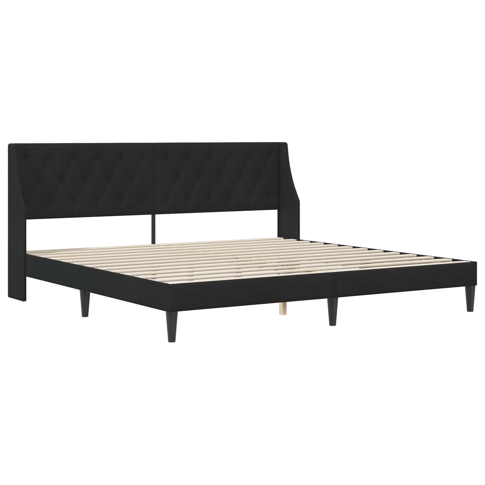 vidaXL Σκελετός Κρεβατιού με κεφαλάρι Μαύρο 200 x 200 cm Βελούδο - Image 3