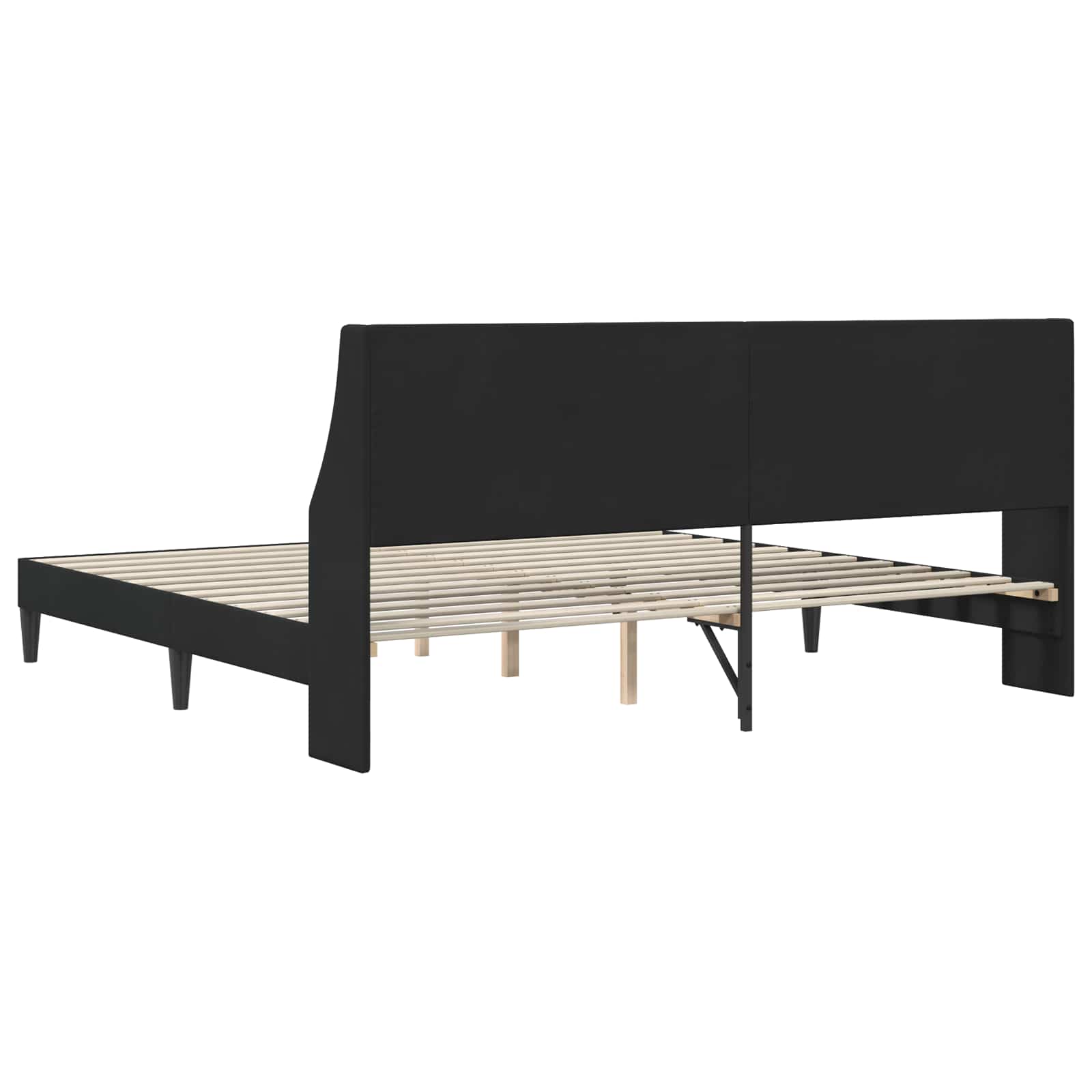 vidaXL Σκελετός Κρεβατιού με κεφαλάρι Μαύρο 200 x 200 cm Βελούδο - Image 6