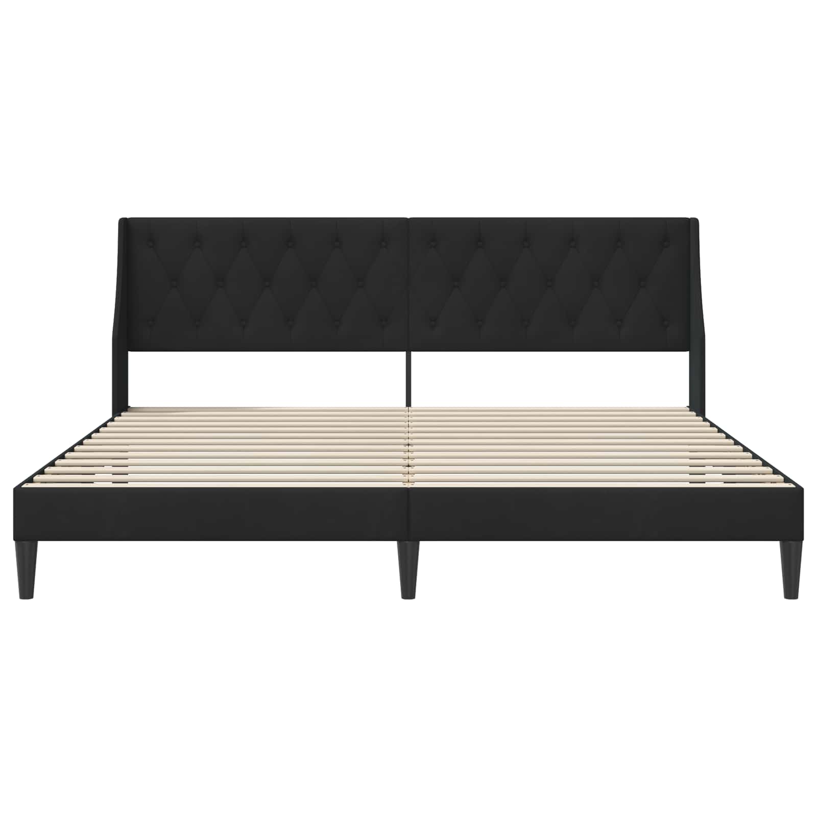 vidaXL Σκελετός Κρεβατιού με κεφαλάρι Μαύρο 200 x 200 cm Βελούδο - Image 4