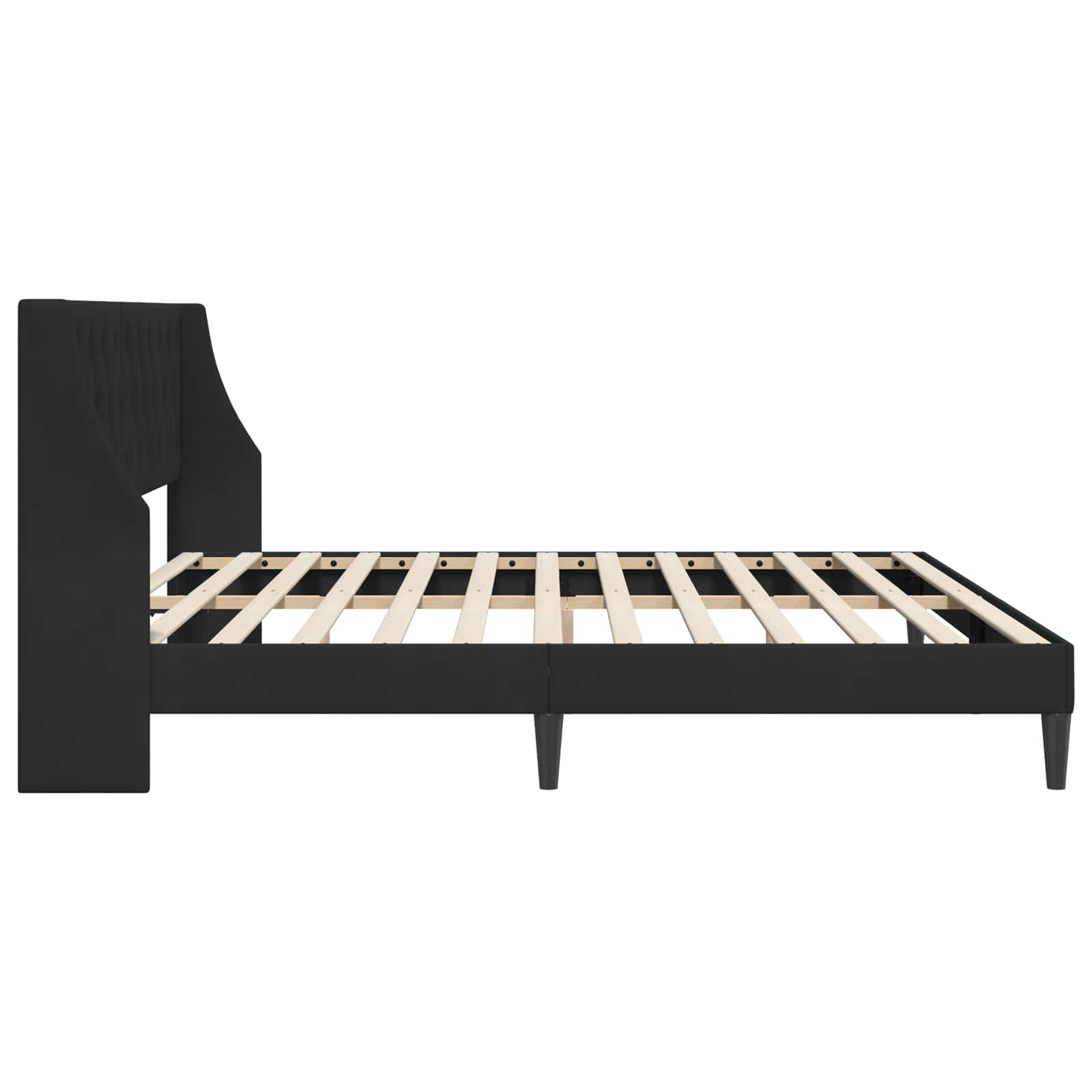 vidaXL Σκελετός Κρεβατιού με κεφαλάρι Μαύρο 200 x 200 cm Βελούδο - Image 5