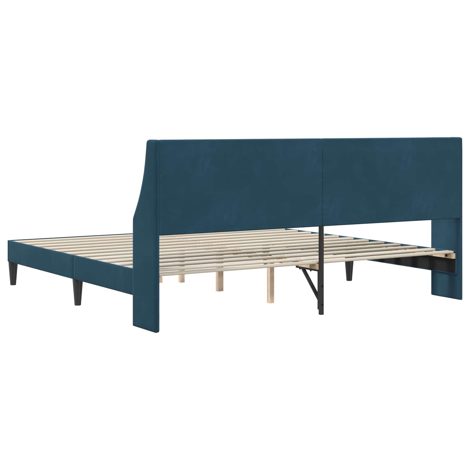 vidaXL Σκελετός Κρεβατιού με κεφαλάρι Μπλε 200 x 200 cm Βελούδο - Image 6