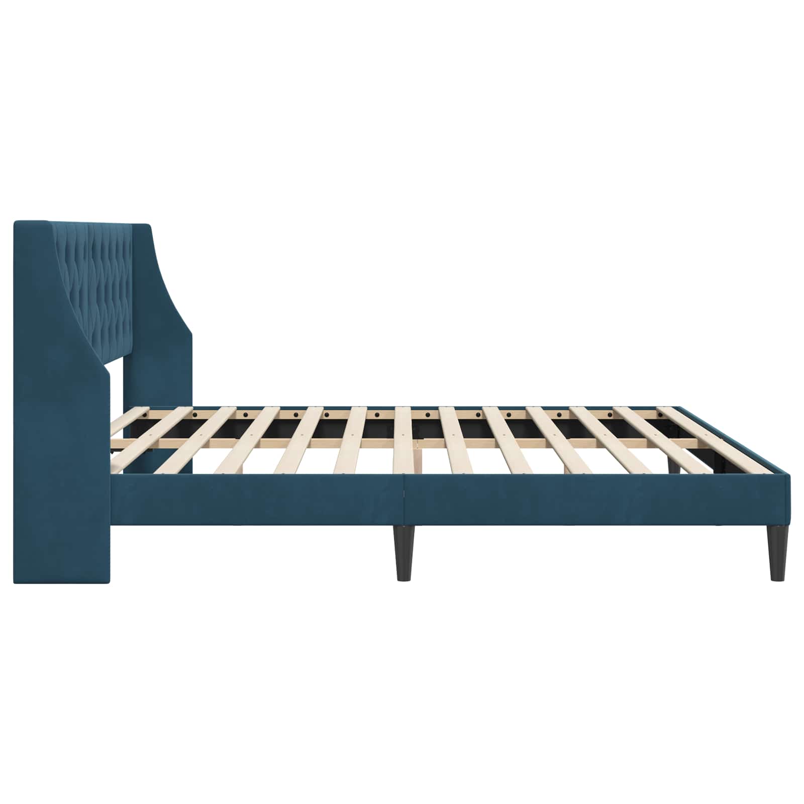 vidaXL Σκελετός Κρεβατιού με κεφαλάρι Μπλε 200 x 200 cm Βελούδο - Image 5