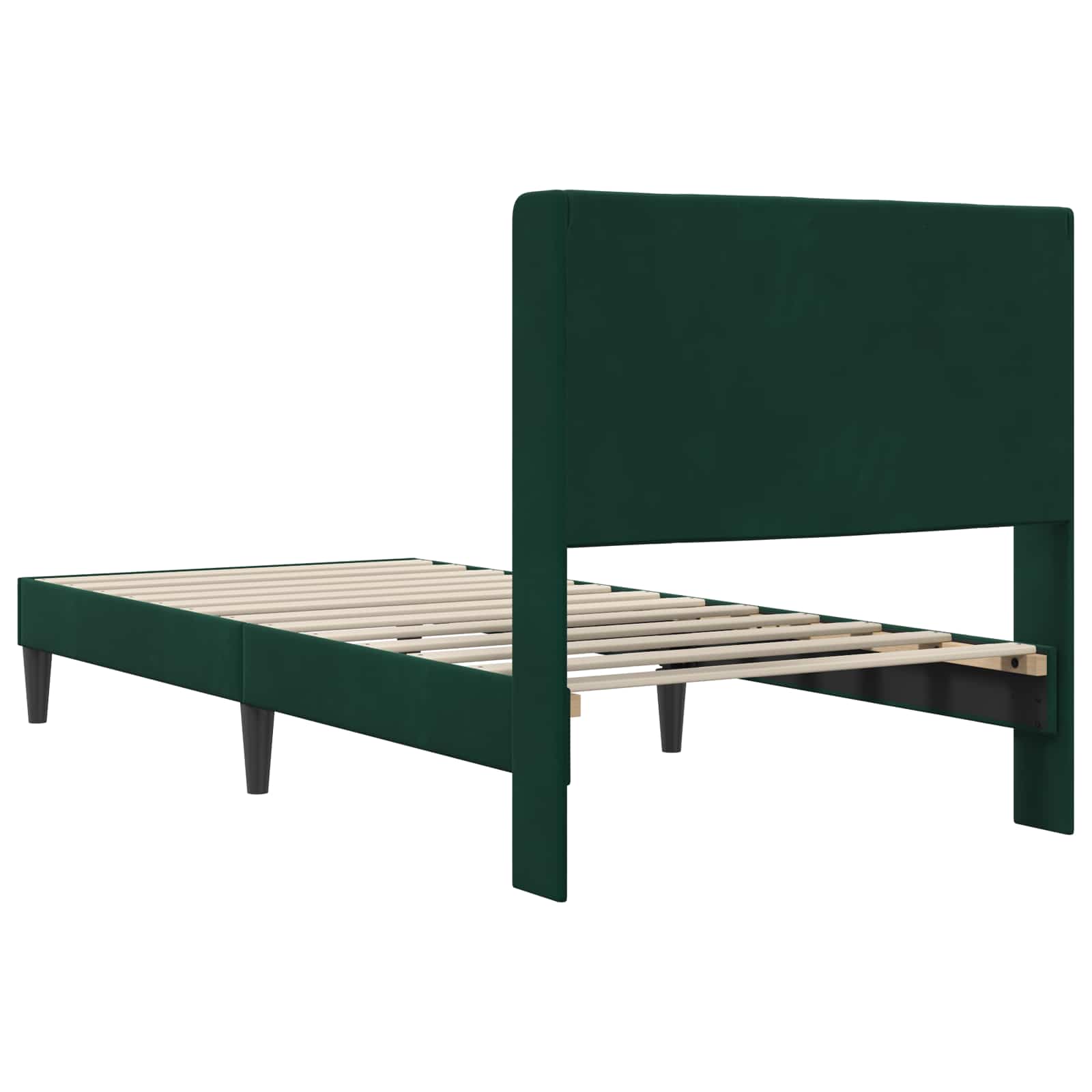 vidaXL Σκελετός Κρεβατιού Σκούρο Πράσινο 80 x 200 cm Βελούδο - Image 6