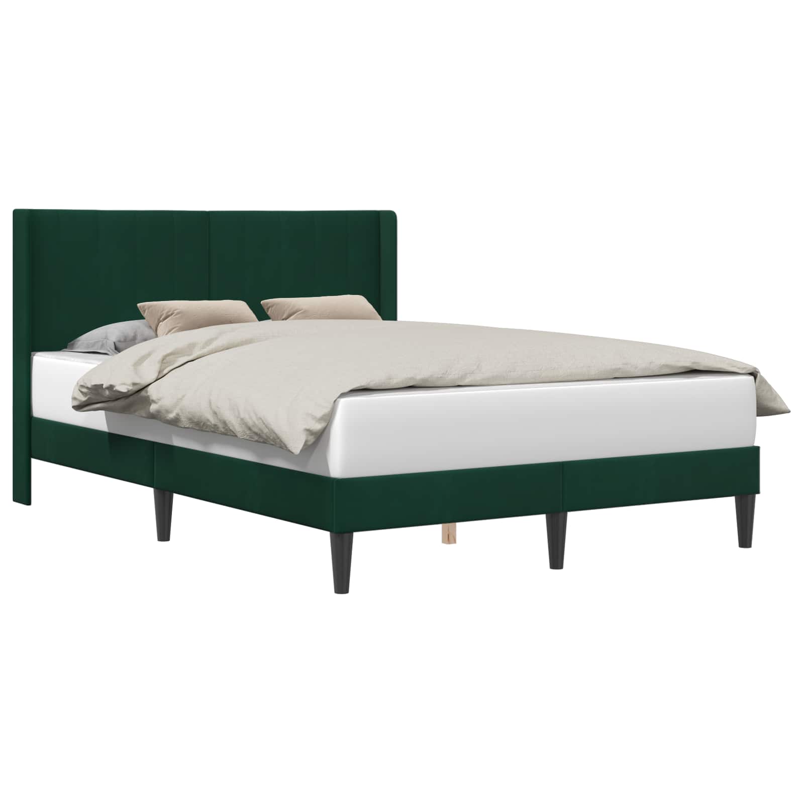 vidaXL Σκελετός Κρεβατιού Σκούρο Πράσινο 120 x 190 cm Βελούδο - Image 2