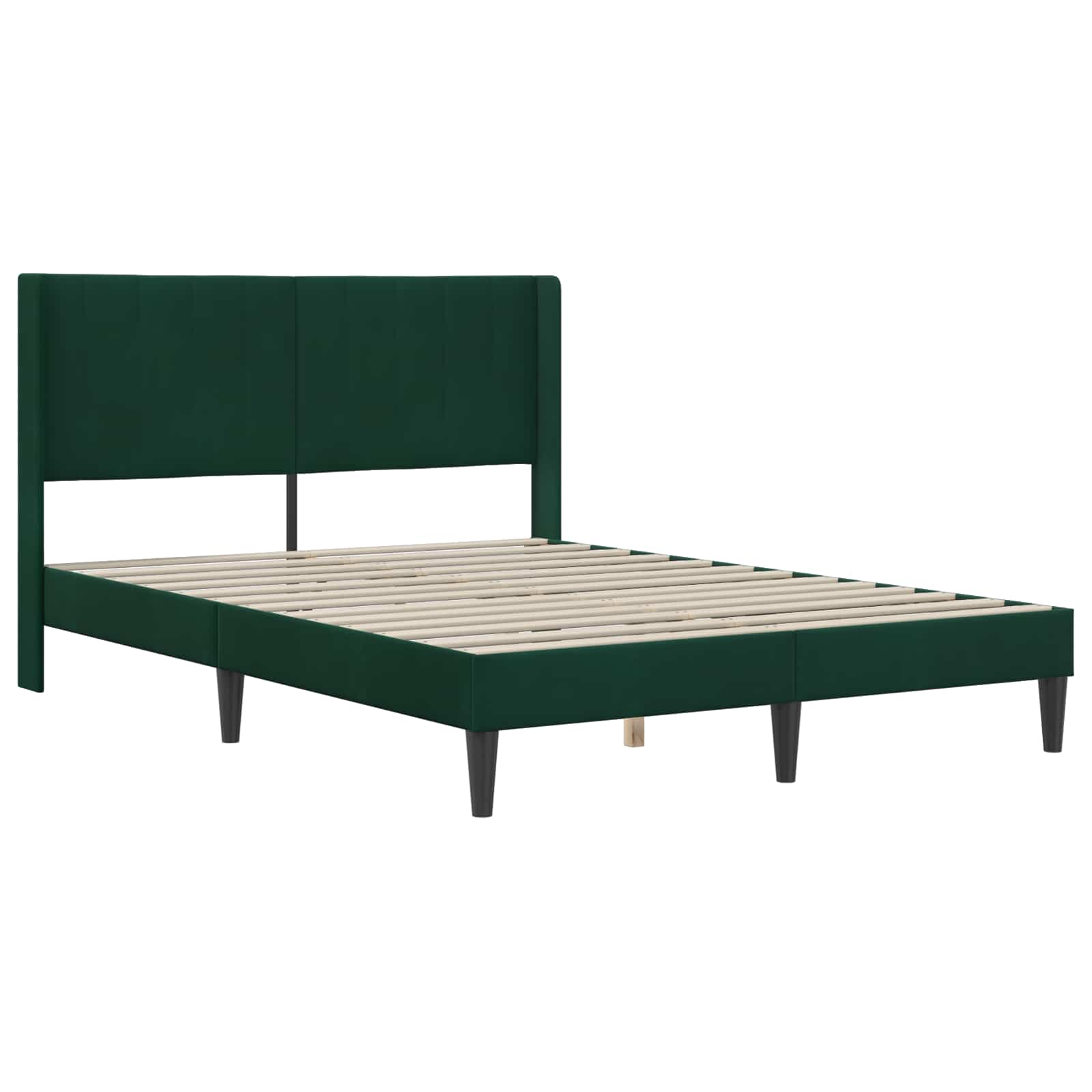 vidaXL Σκελετός Κρεβατιού Σκούρο Πράσινο 120 x 190 cm Βελούδο - Image 3