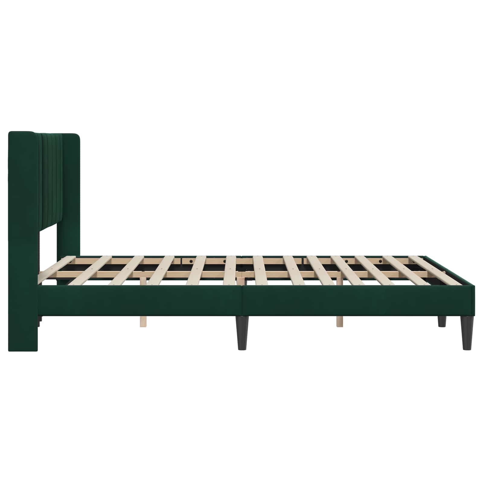 vidaXL Σκελετός Κρεβατιού Σκούρο Πράσινο 120 x 190 cm Βελούδο - Image 5